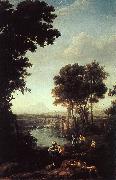 Claude Lorrain Landscape with the Finding of Moses oil